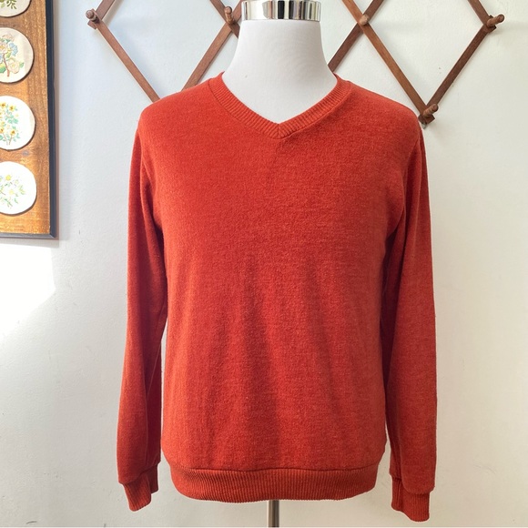 Terrycloth Burnt Orange Sweater - Picture 1 of 12